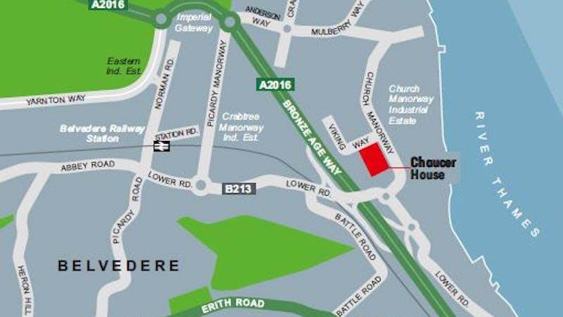 Erith  Chaucer House location map.JPG