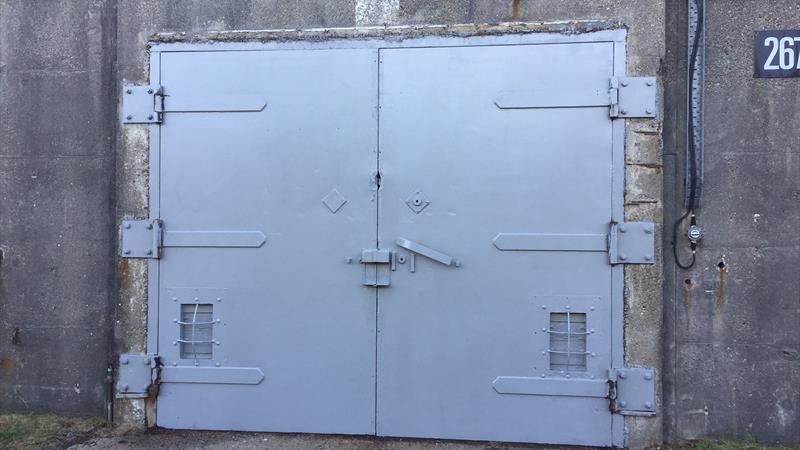 Large double metal doors