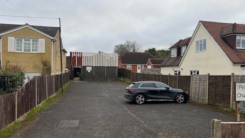 View of property looking east from Kempshott Lane