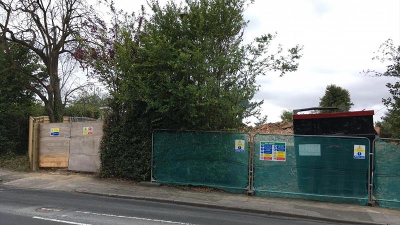 View of the entrance to the site looking south from Cressingham Road