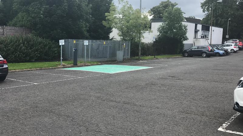 adjacent parking with electric car charging points