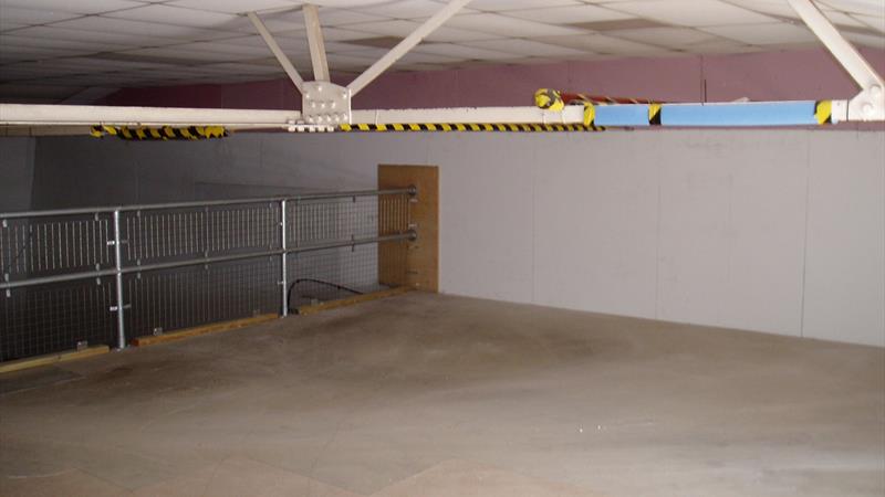 The first floor mezzanine storage space