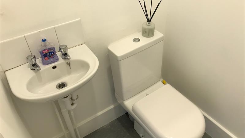 Separate male and female toilet