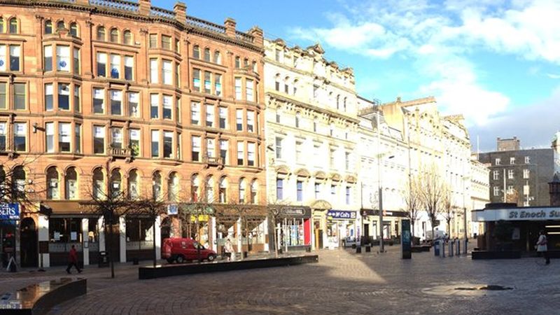 External panorama of St Enoch Sq