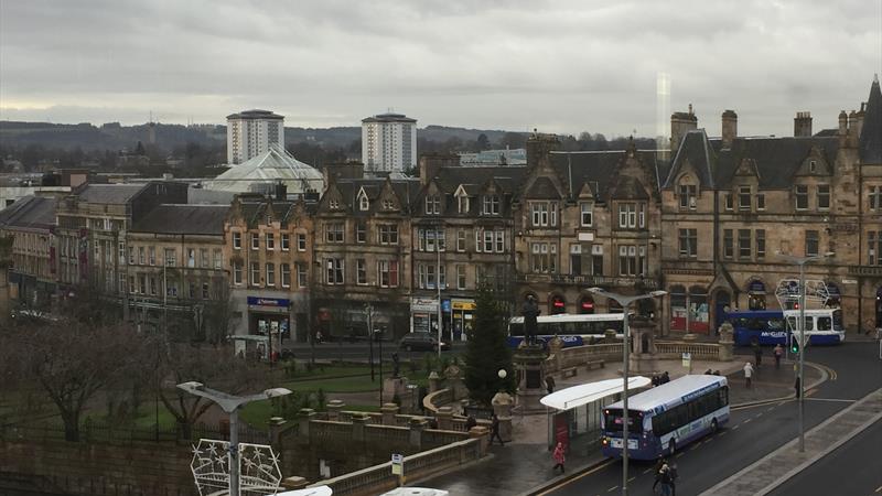 View from office - abundance of bus stops